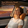 thumbnail image 5 of Universal Memory Foam Car Headrest Neck Pillow, Ergonomic 3D Curve Support for Neck & Shoulder, Adjustable Straps, Breathable Leather Cover for Car, Truck & Office Chair(Orange), 5 of 7