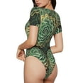 thumbnail image 3 of Yiaed Succulents Print Women's Waist-Cinching Short-Sleeved Onesie,Elastic Onesiet,Snaps At Bottom,Easy To Put On And Take Off for Wome Bodysuit -XX-Large, 3 of 8