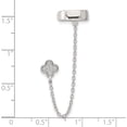 thumbnail image 3 of Sterling Silver Rhodium-Plated Cz Flower Individual Post With Cuff Earring (68.2 X 11.3) Made In China qe16111, 3 of 5