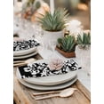 thumbnail image 5 of Baroque Black Cloth Napkins Set of 8 Reusable Dinner Napkins, Vintage Damask Classic Floral Cocktail Napkin Washable Table Napkins for Wedding/Holiday Party/Baby Shower 20"x20", 5 of 7