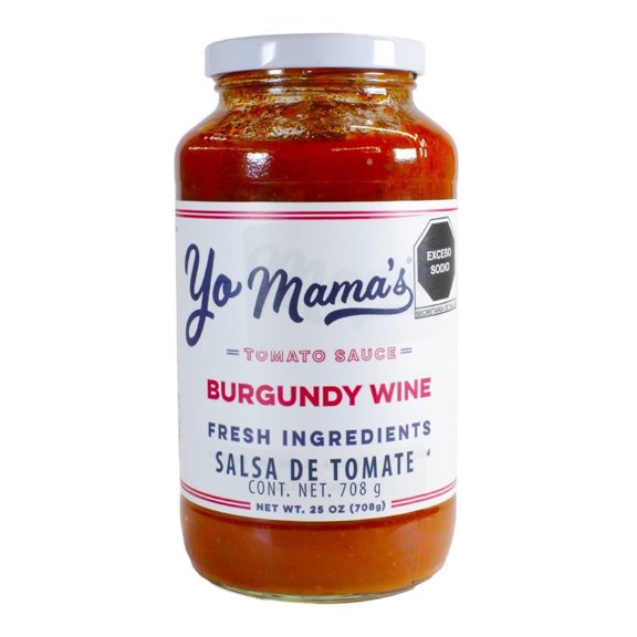Salsa de tomate Yo Mamá's burgundy wine 708 g
