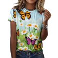 thumbnail image 3 of Daisy T-Shirt O Neck Oversize T-Shirts Short Sleeve Classic Tees Women Summer Graphic Tops, 3 of 5