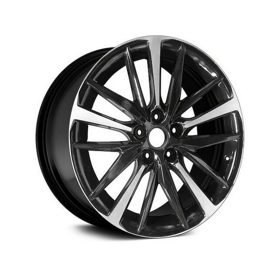Aluminum Wheel - 19 x 8 Inch - 15-Spoke - Machined and Gloss Black - Compatible with 2018 - 2019 Toyota Camry 2020 2021