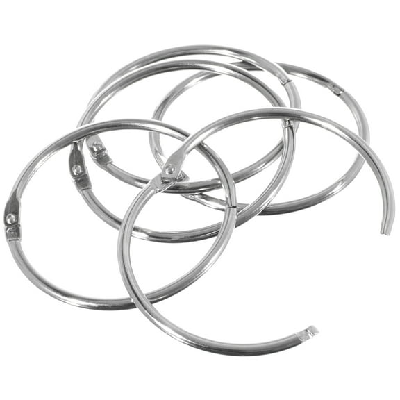 Craft County Book Ring Nickel Plated Metal Loose Leaf Rings Binder Hinge Snap Ring Keychain Key Ring, 2.2-Inch Diameter, 10Pcs, Silver