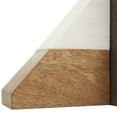 thumbnail image 5 of DecMode 4" Triangle Geometric Brown Wood Bookends with White Marble Tops (Set of 2), 5 of 11
