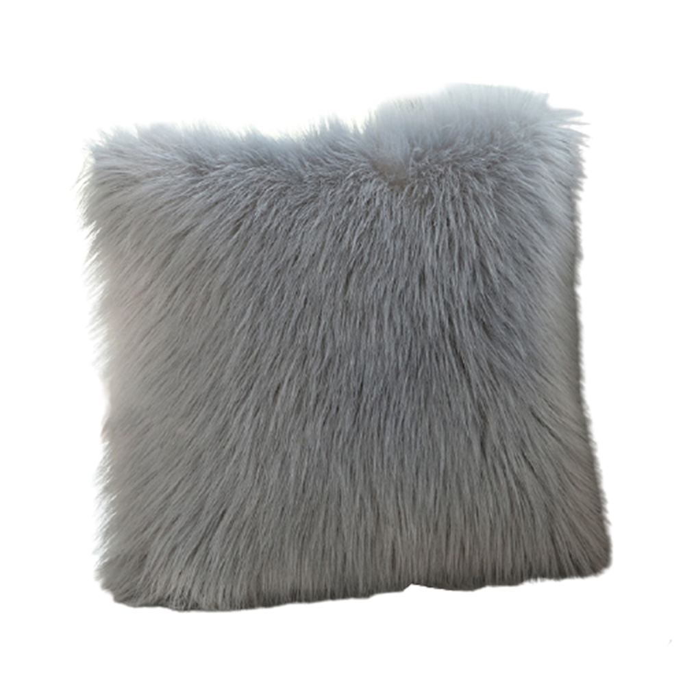 Decorative Fluffy Pillow Covers Luxury Series Merino Style Fur Throw
