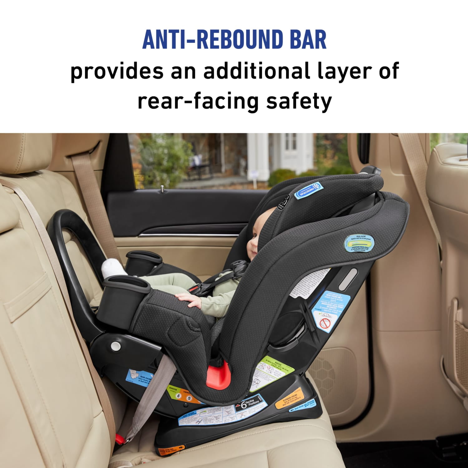 Graco Extend2Fit 3-in-1 Convertible Infant Toddler Car Seat featuring Anti-Rebound Bar, Prescott, 1 Count