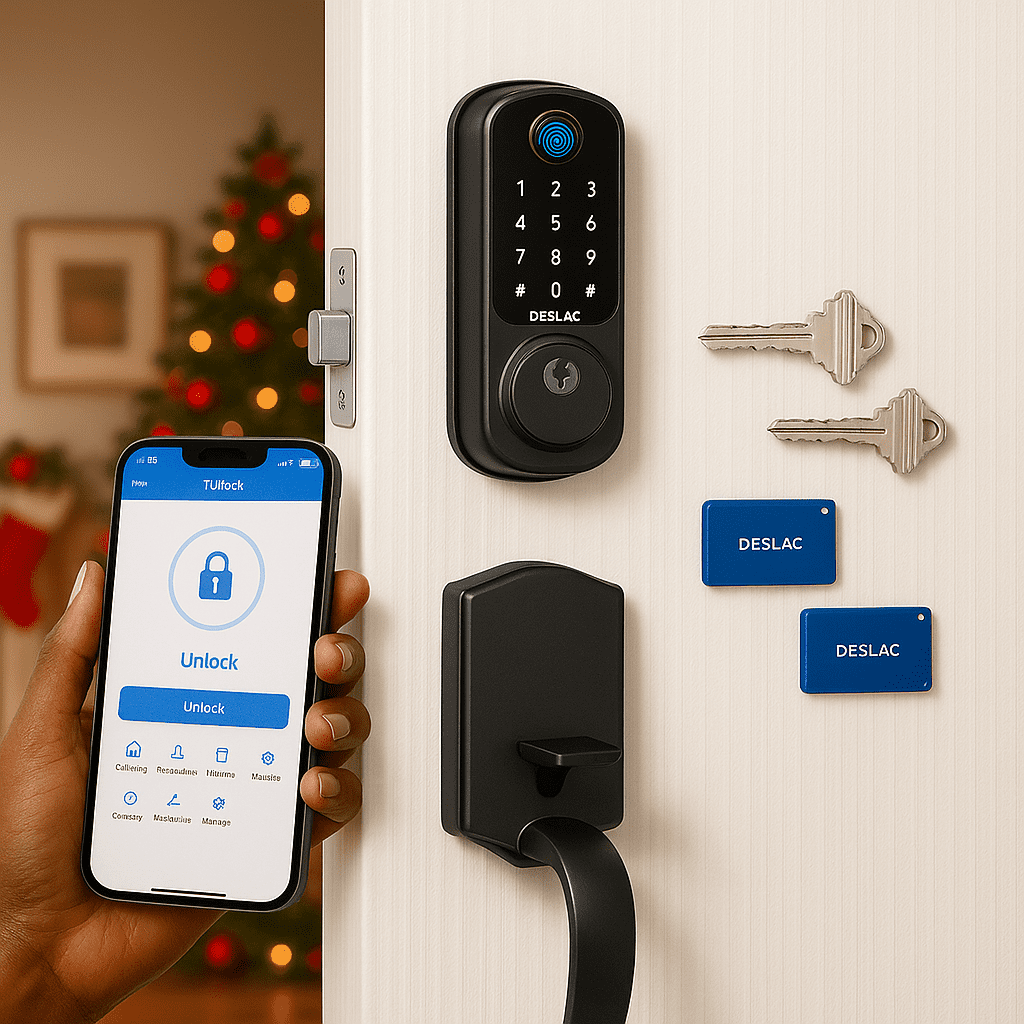 DESLOC B200 Keyless Entry Door Lock with Handle Set, Smart Deadbolt ...