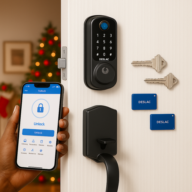 DESLOC B200 Keyless Entry Door Lock with Handle Set, Smart Deadbolt ...