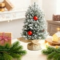 thumbnail image 5 of Mini Christmas Tree 12.6inch Artificial Small Pine Trees with Burlap Base Made Of PVC Material Small Snow Frost Tabletop Trees with Red Balls For Christmas Decoration Home Office Party Decor, 5 of 6