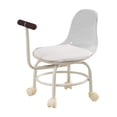 thumbnail image 1 of Lipstore Tabouret Roulant Bas Mobile Siège à Roulettes Rotation à 360 Degrés avec Roulettes Universelles Blanc, 1 of 8