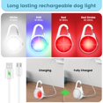 thumbnail image 2 of Collar de perro, lámpara LED recargable con clip, Poey, paquete de 2, 2 of 7
