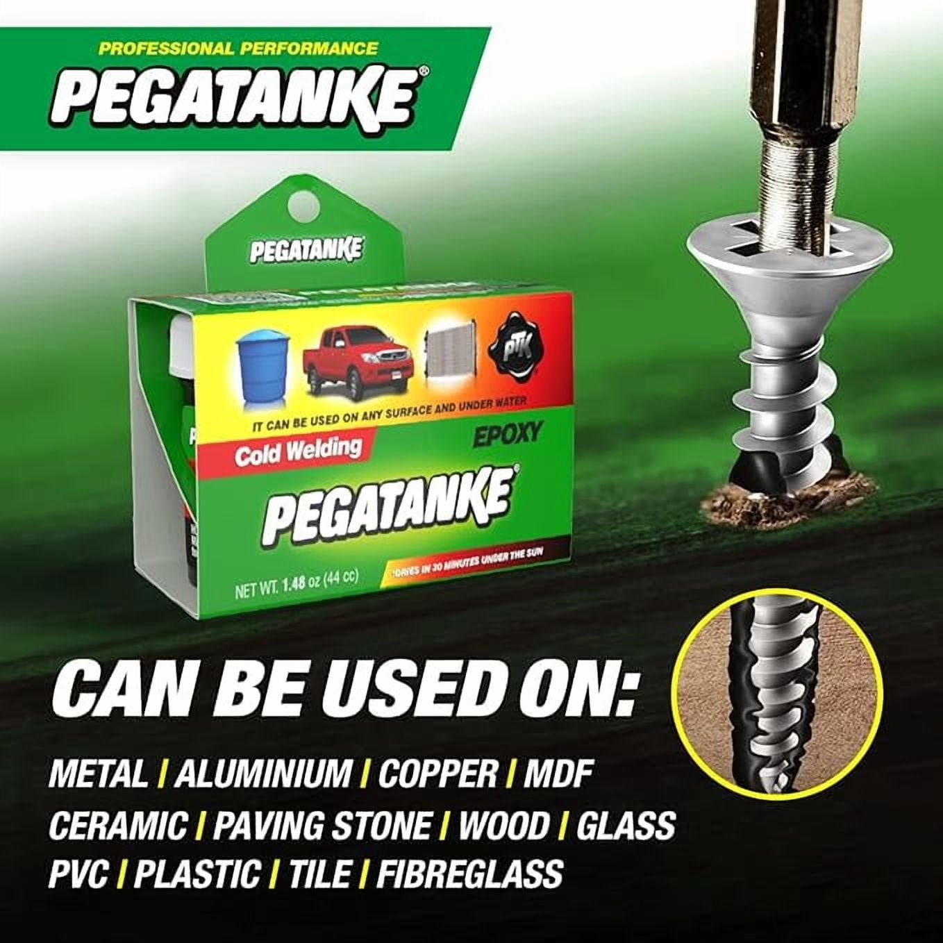 PEGATANKE Black 2 Part Epoxy Resin & Cold Weld Adhesive | High Strength Liquid Metal Glue for Fuel Tanks & General Repair | High Temperature Epoxy for Cold Welding Waterproof Bonds (1.48 oz)