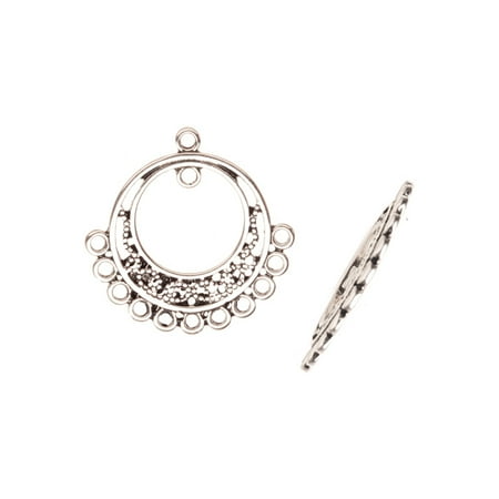 

Double Circle Antique Silver-Plated Chandelier Focal 11 Loops 31.9x37.8mm Sold per pkg of 4pcs per pack