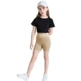 thumbnail image 4 of Lovzfmll Kid's Compression Shorts for Girls, High-Waisted with Side Pockets, Stretchy for Running, Gym, and Yoga for 4-5 Years, 4 of 9