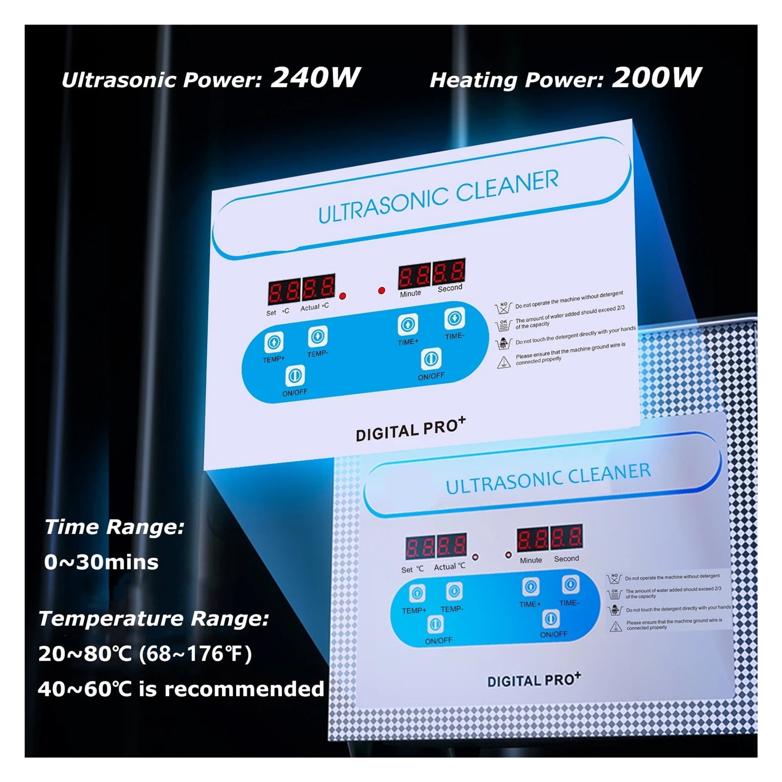10L Ultrasonic Cleaner 40kH Ultrasound Bath Heated Ultrasonic Cleaning Machine for Carburetor, Tools, Industrial Parts etc