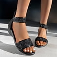 thumbnail image 4 of Mepaouo Women's Sequin Wedge Sandals Open Toe Zip Closure Platform Summer Party Dress Shoes Size 6-10, 4 of 8