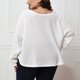 thumbnail image 5 of Blusa de manga larga de gran tamaño de color sólido con hombros descubiertos y moda sexy informal para mujer Pompotops FGAJ20047, 5 of 9