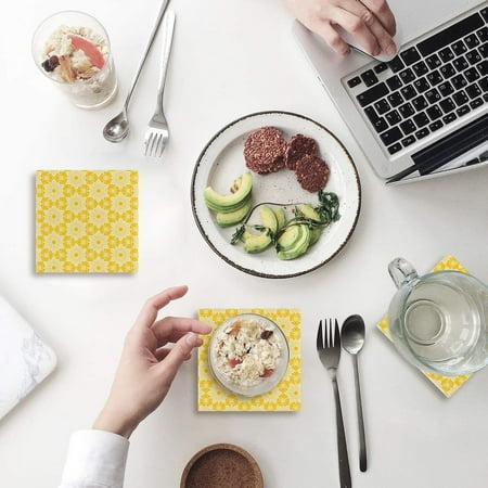 

FMSHPON Mandala Pattern Set of 6 Coaster for Drinks Absorbent Ceramic Stone Coasters Cup Mat with Cork Base for Home Kitchen Room Coffee Table Bar Decor