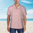 thumbnail image 4 of Daiia Pink Stripes Hawaiian Shirt for Men Gentle Cotton Regular Short Sleeve Casual-X-Large, 4 of 9