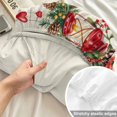 thumbnail image 4 of Cal.King Size Fitted Sheet Set - Red Christmas 3 Piece Bedding Sets 16" Deep Pocket Fitted Sheet with 2 Pillowcases, Xams Tree Winter Poinsettia Pine Cones Farmhouse Microfiber Hotel Bed Sheets, 4 of 9