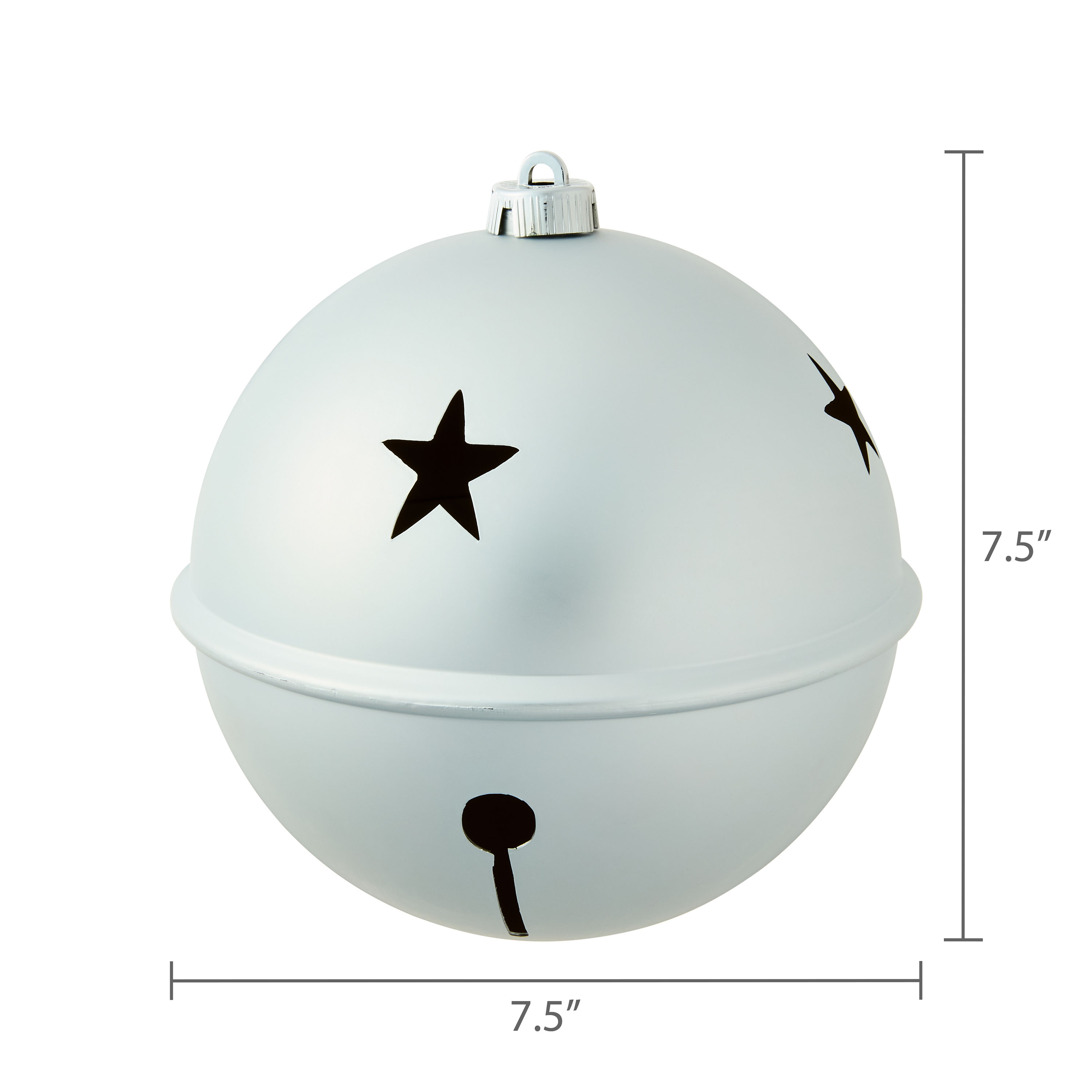 2-Count Silver Jumbo Bell Shatterproof Christmas Ornaments, 7.87 in, by Holiday Time