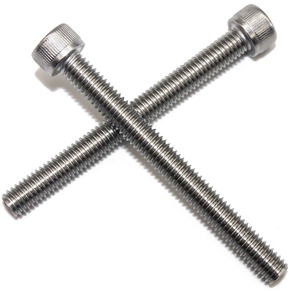 Fullerkreg M6-1.0 x 90MM Tornillos de cabeza hueca Allen Socket Drive Din 912 Acero inoxidable AISI 304 (18-8) Rosca completa Acabado brillante Rosca de máquina Cantidad 6