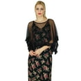 thumbnail image 4 of Bimba Women Long Maxi Floral Printed Side Slit Dress Comes With Chic Poncho Top, 4 of 6