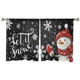 thumbnail image 2 of Sheer Curtains 45 Inches Long, Xmas Winter Snowflake Classic Black Light Filtering Window Curtains for Living Room, Christmas Snowman Rod Pocket Voile Sheer Curtain Drapes, 52"W x 45"L, 2 Panels, 2 of 9