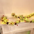 thumbnail image 6 of Deeceymbur Plug In Christmas Garland Decorative Light String 118.1in with Pines Cones Red Berries Holiday Party Home Decor, 6 of 6