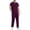 Burgundy, variant on Xfvqtps Scrubs Set for Men Short Sleeved V-Neck Scrub Top and Elastic Waist Multi-Pocket Jogger Pants Nursing Uniform Set