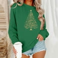 thumbnail image 2 of Cavosen Christmas Womens Hoodies Pullover Crew Neck Long Sleeve Ugly Pullover Christmas Tree Solid Loose Blouses Party Shirt Tops, 2 of 6