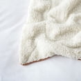 thumbnail image 3 of Manta de vellón Sherpa para cama, mantas para sofá, manta de viaje suave, esponjosa y gruesa, manta reversible de microfibra (camel, individual (130 x 150 cm)), 3 of 4