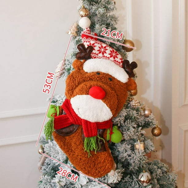 Calcetín De Dulces De Navidad Bolsas De Regalo De Navidad Colgante De Calcetín De Navidad Para Dormitorio Y Árbol De Navidad Vogacara HA041421-02