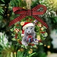thumbnail image 2 of Russian Blue Cat Christmas Ornament – Holiday Pet Gift & Wooden Xmas Tree Hanging Décor, 2 of 3