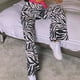 thumbnail image 4 of Pantalones acampanados Leggings estampados ajustados de talle alto largos acampanados para mujer Lady Street Black White Stripe S, 4 of 6