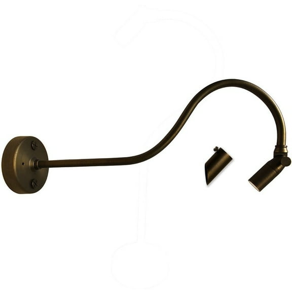 AQ Lighting Brass Gooseneck Sign LED Light w/ Angle Shield in Bronze/Cool White