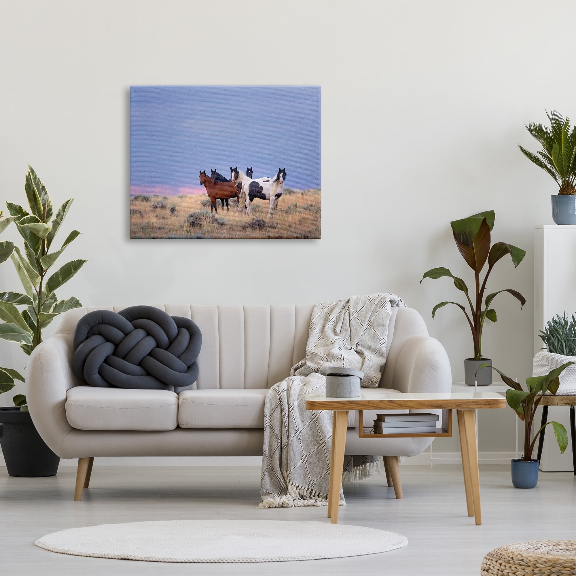 Stupell Industries Country Horses in Meadow Animals & Insects Photography Gallery Wrapped Canvas Art Print Wall Art, 40 x 30