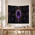 thumbnail image 5 of Amethyst Crystals in an Ornate Gold Frame, Mystical Gothic for Crystal Lovers, Gemstone Wall Art, Halloween Gift, Tapestry Wall Hanging for Bedroom, Living Room and Studio, 5 of 7