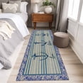 thumbnail image 4 of Nautical Archor 2'x6' Runner Rugs for Hallway Kitchen Bedside Non Slip, Vintage Country Ocean Archor Blue Stripes Entryway Rug Runners with Rubber Backing, Long Carpet Runner for Laundry Room, 4 of 8