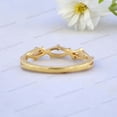 thumbnail image 4 of Diamond Wedding Band Yellow Gold Plated Promise Ring Art Deco Crossover Jewelry Delicate Birthday Gift for Sister, 4 of 4