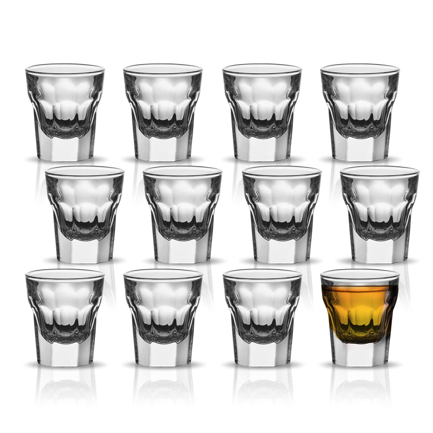 Shot Glasses for Spirits & Liquors 12-Pack Party Shot Glass Set,1.9 Oz / 55 Ml Heavy Base Cool Colored Whiskey Glass Shot Glasses Blue 