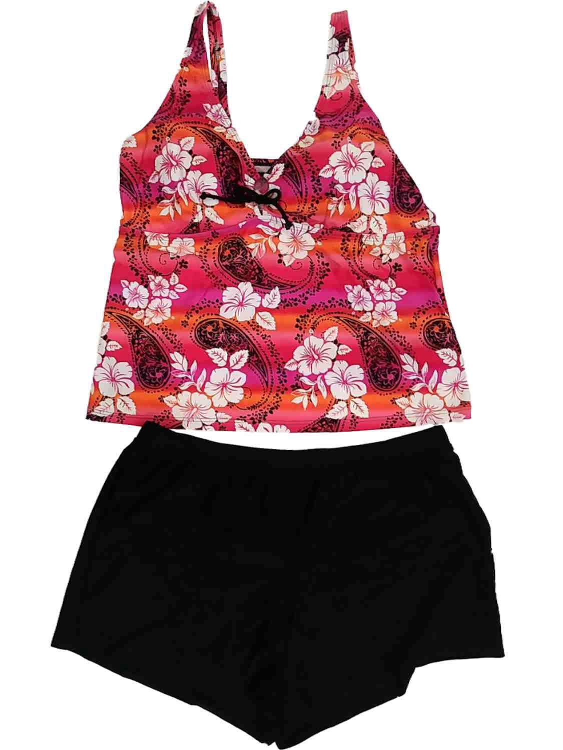 Pink & Orange Gelato Splash 2 pc Swimsuit w/Matchin Skirt Set