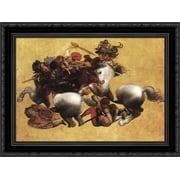 Battle of Anghiari 24x19 Black Ornate Wood Framed Canvas Art by Da Vinci, Leonardo