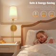 thumbnail image 6 of Gold Battery Operated Wall Sconce Set of 2,Rechargeable Wall Lights with 5200mAh Dimmable Detachable Bulbs and Remote,9 Colors Wireless Sconces for Bedroom Living Room Hallway, 6 of 16
