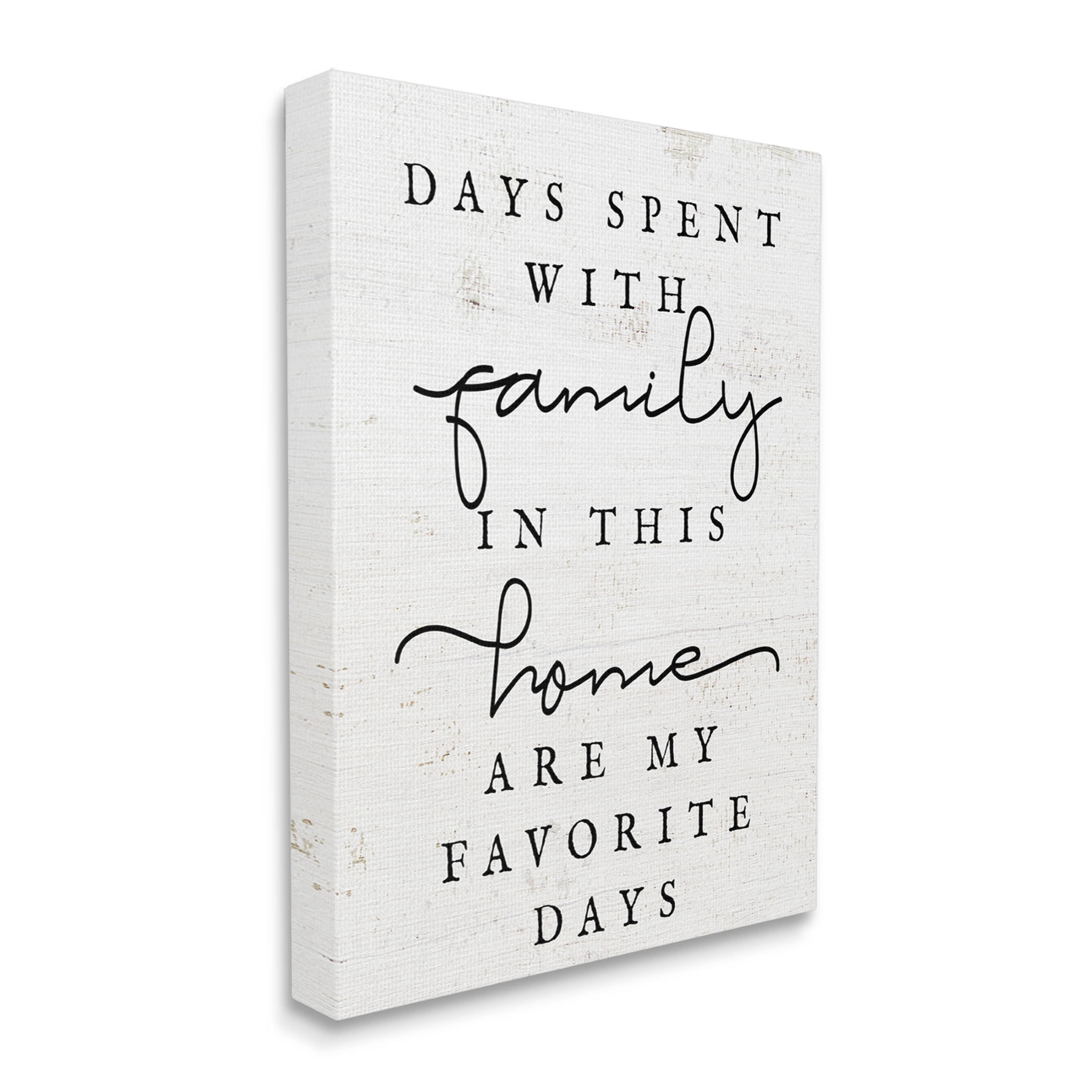 Uplifting Days Spent With Family Phrase Inspirational Graphic Art Gallery Wrapped Canvas Print Wall Art