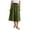 Army Green, variant on Women's Button Front A-Line Midi Linen Cotton Skirt with Tie Waist & Pockets - Vintage High Waisted Skirt for Office Work & Casual Daily Wear
