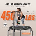 thumbnail image 2 of KFFKFF Trampoline Compact, Rebond de 54,5 Pouces, Supporte jusqu'à 450 lbs, Trampoline d'Exercice, Stable et Silencieux, Mini Trampoline avec Poignée en Mousse Réglable en Hauteur à 3 Niveaux, Adapté pour la Entraînement Physique Adulte, 2 of 9