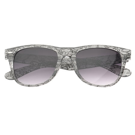 MLC Eyewear 'Giana' Black Lace Wayfarer Fashion Sunglasses in Black