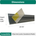thumbnail image 4 of Price Tag molding and Ticket Holder for Retail Shelf Labels with Promotion Tag Grip Strip | Lozier, Maddix, & Gondola Shelving | 47.625"L x 1.25"H Labels | 50 Pack | Black, 4 of 14